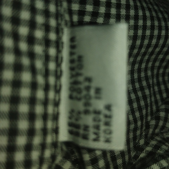 Vintage Poodle Girl Black and White Gingham Button Down Collar Top S - Picture 6 of 8